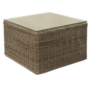 Mesa centro uqlat rattan sintético c/cristal Mesa centro uqlat rattan sintético c/cristal