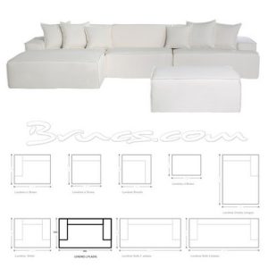 Sofá 2 pzas. londres tela cliente 7,00 mt