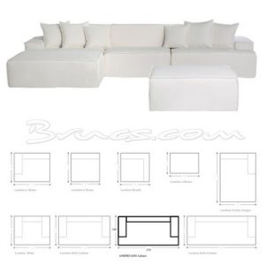 Sofá 3 pzas. londres tela cliente 8,00 mt