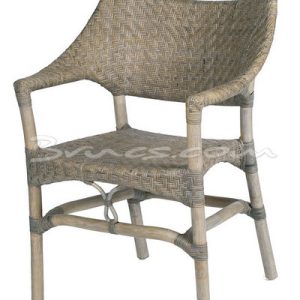 Silla con brazos cambados rattan marrón-grisaceo