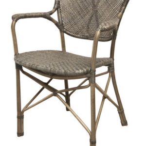 Silla con brazos  arcade rattan gris