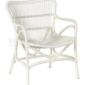 Butaca bali  rattan y tejido sintético blanco