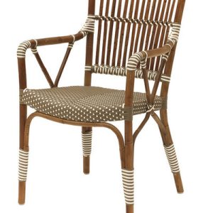 Silla con brazos ella rattan y tejido sintético Silla con brazos ella rattan y tejido sintético