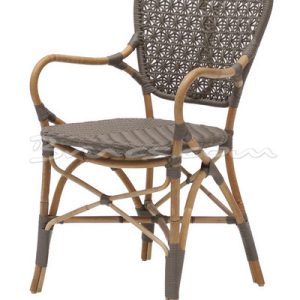 Silla con brazos habana rattan nat. y sint gris Silla con brazos habana rattan nat. y sint gris