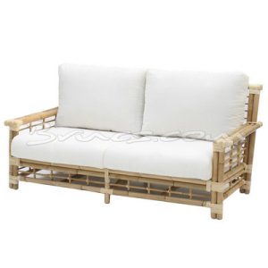 Sofá 2 pzas. elnido rattan y tejido nat. sin funda