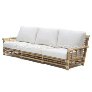 Sofá  3 pzas. elnido rattan y tejido nat.sin funda