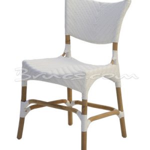 Silla cavite rattan y tejido sintético blanco