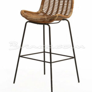 Taburete lucas hierro y rattan antique