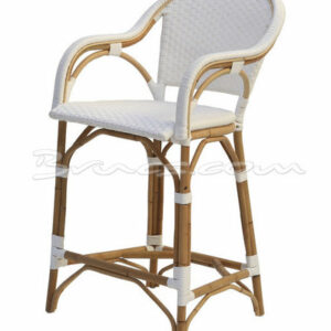 Taburete legazpi rattan y tejido sintético blanco