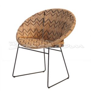 Silla con brazos palawan rattan, hierro y tejido n Silla con brazos palawan rattan, hierro y tejido n