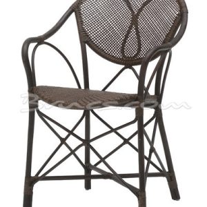 Silla con brazos naga rattan marrón oscura Silla con brazos naga rattan marrón oscura