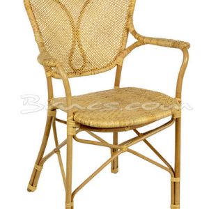 Silla con brazos arcade rattan natural