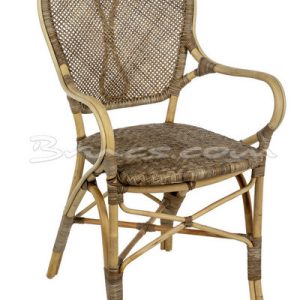Silla con brazos gijón rattan color gris Silla con brazos gijón rattan color gris
