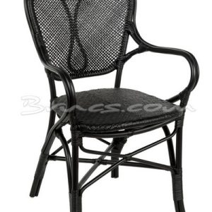 Silla con brazos gijón rattan color negro Silla con brazos gijón rattan color negro