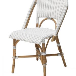 Silla apidea rattan y tejido sintético blanco y gr