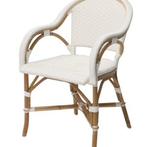 Silla con brazos lefki rattan y tejido sintético b Silla con brazos lefki rattan y tejido sintético b