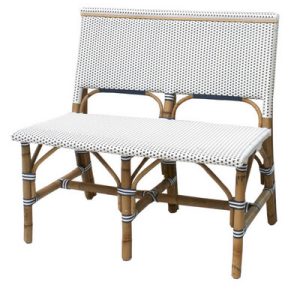 Banco olympia 2 pl rattan y tejido sintético blanc