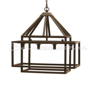 Lámpara  jaula  rectangular hierro Lámpara  jaula  rectangular hierro