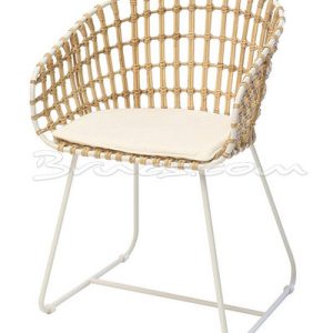 Silla nico rattan blanco y hierro Silla nico rattan blanco y hierro