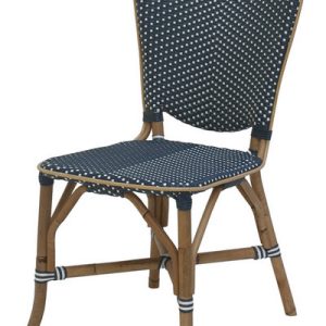 Silla tokio rattan y tejido sintético blanco y azu