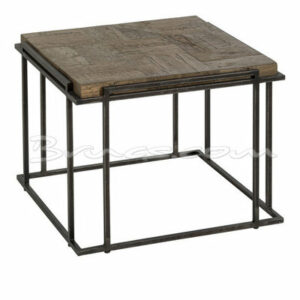 Mesa rincón cuadrada belloc roble y hierro Mesa rincón cuadrada belloc roble y hierro