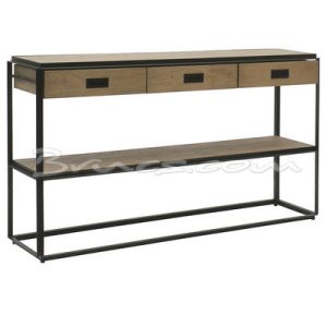 Consola keops roble y hierro con 3 cajones Consola keops roble y hierro con 3 cajones