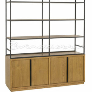 Librería moor-l roble y hierro con 4 puertas Librería moor-l roble y hierro con 4 puertas