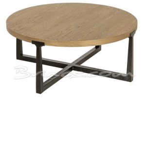 Mesa centro golf redonda roble y hierro Mesa centro golf redonda roble y hierro