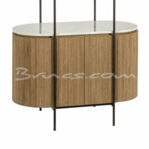 Mostrador chain roble, marmolina y hierro 4 puerta Mostrador chain roble, marmolina y hierro 4 puerta