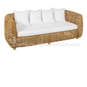 Sofá 3 pzas. mali  rattan natural con cojines