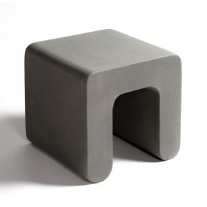 Taburete exterior en forma de U invertida de fibra de vidrio gris Taburete exterior en forma de U invertida de fibra de vidrio gris