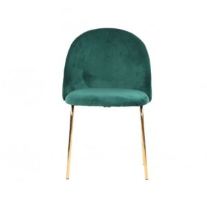 Silla de terciopelo verde y pata dorada Silla de terciopelo verde y pata dorada