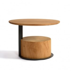 Mesa de centro redonda de teca maciza Mesa de centro redonda de teca maciza