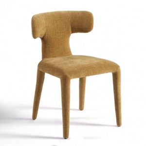 Silla tapizada mostaza