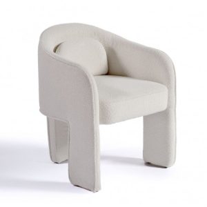 Sillón de comedor tapizado blanco roto Sillón de comedor tapizado blanco roto