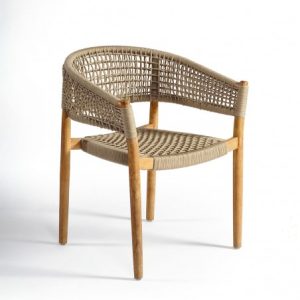 Silla exterior respaldo redondeado color arena Silla exterior respaldo redondeado color arena