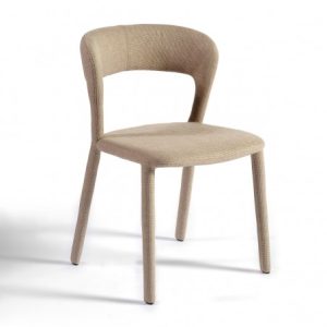 Silla tapizada gris topo