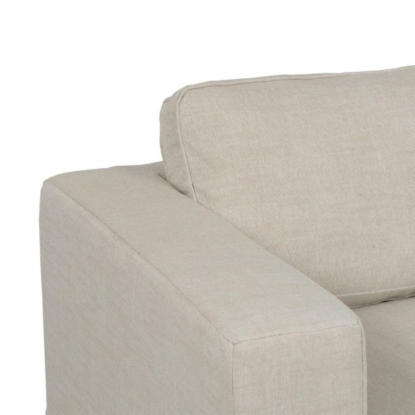 Sofá 3 plazas beige tejido siena 222 x 95 x 80 cm