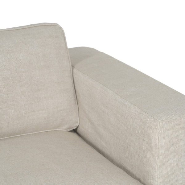 Sofá 3 plazas beige tejido siena 222 x 95 x 80 cm