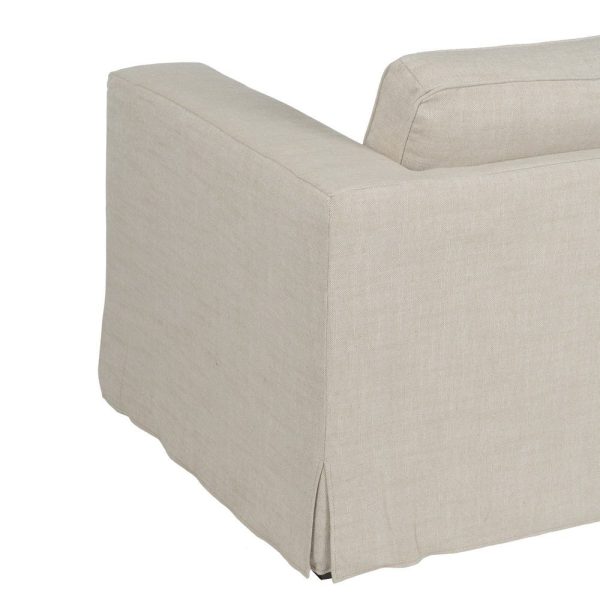 Sofá 3 plazas beige tejido siena 222 x 95 x 80 cm