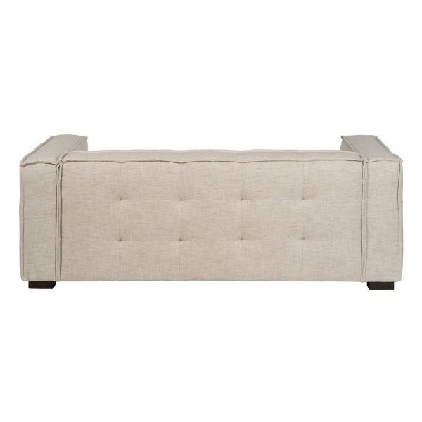 Sofá 3 plazas beige tejido sibaris 218 x 102 x 77 cm