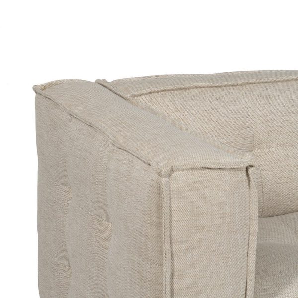 Sofá 3 plazas beige tejido sibaris 218 x 102 x 77 cm