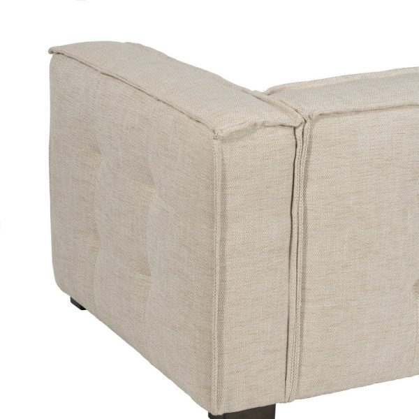 Sofá 3 plazas beige tejido sibaris 218 x 102 x 77 cm