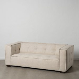 Sofá 3 Plazas Beige Tejido Sibaris 218 X 102 X 77 Cm Sofá 3 Plazas Beige Tejido Sibaris 218 X 102 X 77 Cm