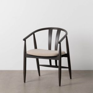 Silla Negro Tejido-Madera Salón 56,50 X 57 X 76 Cm Silla Negro Tejido-Madera Salón 56,50 X 57 X 76 Cm