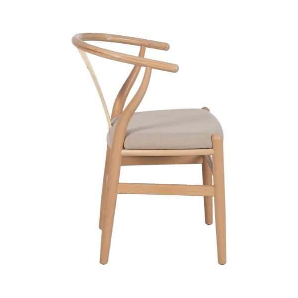 Silla natural tejido-madera salón 53 x 55 x 80 cm