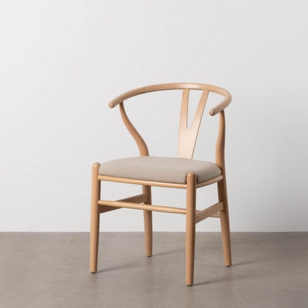 Silla natural tejido-madera salón 53 x 55 x 80 cm