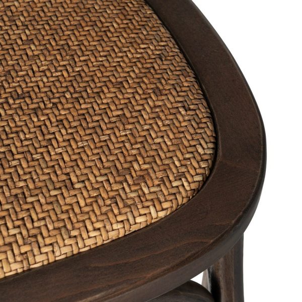 Silla chocolate madera-ratán 55 x 50 x 81 cm