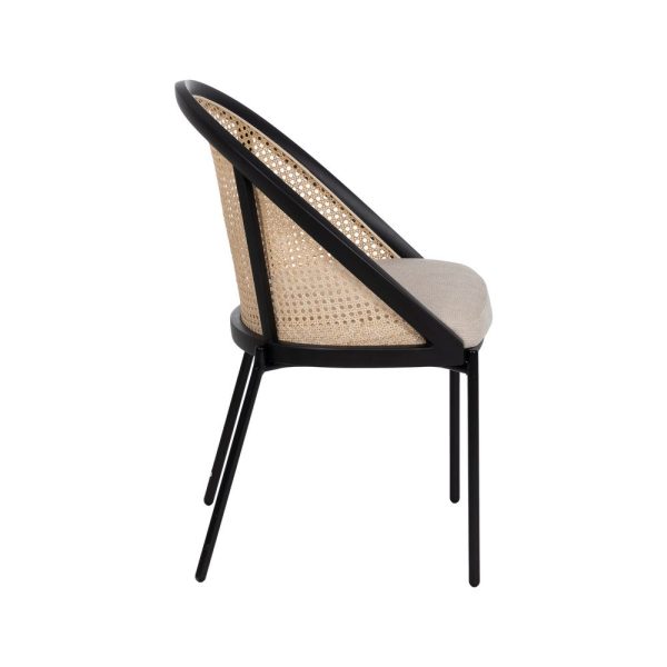 Silla negro-natural acero / plástico 54 x 49 x 82,30 cm