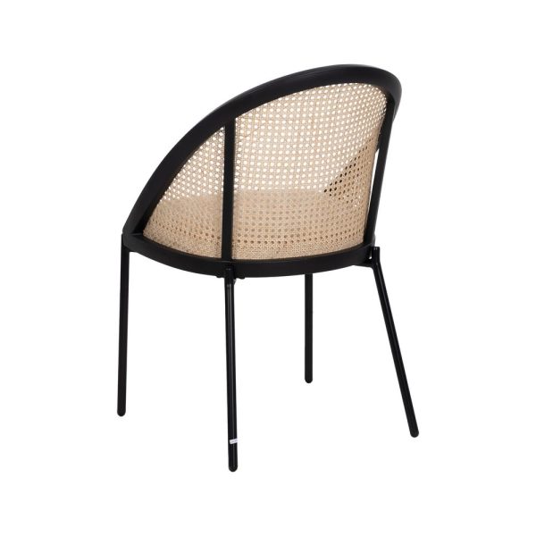 Silla negro-natural acero / plástico 54 x 49 x 82,30 cm